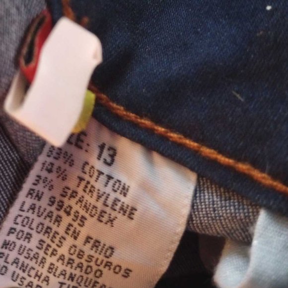 Diva Star Push Up Denim Blue Jeans Capris High Waist Whiskering NWT Size 13 - Picture 11 of 11